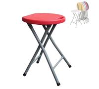 Silla taburete plegable, sillas plegables redondas portatil con asa, ideal para cocina, salón, terraza, balcón o jardín plegable
