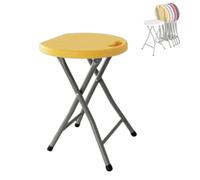 Silla taburete plegable, sillas plegables redondas portatil con asa, ideal para cocina, salón, terraza, balcón o jardín plegable