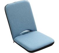 Silla tapizada azul ajustable con respaldo, cojín de meditación plegable, asiento portátil de relajación, ideal para yoga, lectura y juegos, 42 x 48 x 40 cm