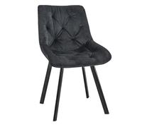 Silla tapizada de terciopelo acolchado sj.33 negro