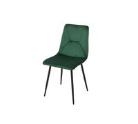 SILLA TAPIZADA VERDE PATAS METAL