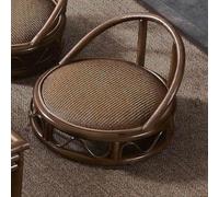 Silla tatami de ratán, cojín redondo tejido a mano, silla japonesa sin patas para meditación, cojín de futón vintage, adecuado para dormitorio y balcón