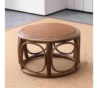 Silla tatami de ratán, cojín redondo tejido a mano, silla japonesa sin patas, tapete de meditación, cojín de futón vintage para dormitorio y balcón