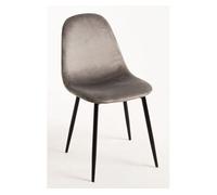 Silla teok black terciopelo - gris claro