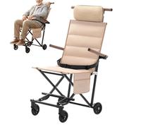 Silla Transporte Ligera,Sillón Ruedas Reclinable Y Asiento | Alta Capacidad De Carga Plegable Y Ligera Silla Para Transporte | para Niños, Personas Mayores, Discapacitados, Exterior, Viajes, Diario