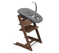 Silla Tripp Trapp de Stokke (Roble Warm Brown) con Newborn Set (Anthracite) - Para recién nacidos hasta 9 kilos - Acogedor, seguro y fácil de usar