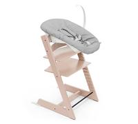 Silla Tripp Trapp de Stokke (Rosa) con Newborn Set (Gris) - Para recién nacidos hasta 9 kilos - Acogedor,
