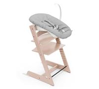 Silla Tripp Trapp de Stokke (Rosa) con Newborn Set (Gris) - Para recién nacidos hasta 9 kilos - Acogedor, seguro