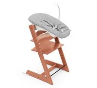 Silla Tripp Trapp de Stokke (Terracotta) con Newborn Set - Para recién nacidos hasta 9 kilos - Acogedor, seguro y fácil de usar