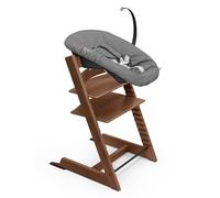 Silla Tripp Trapp de Stokke (Warm Brown) con Newborn Set (Anthracite) - Para recién nacidos hasta 9 kilos - Acogedor, seguro y fácil de usar