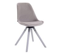 Silla Troyes Rund Tapizada En Terciopelo I Butaca De Salón Giratoria I Silla De Comedor En Estilo Velvet I Silla con Base De Madera I Color:, Color:Gris, Color del Marco:Blanco