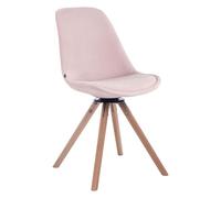 Silla Troyes Rund Tapizada En Terciopelo I Butaca De Salón Giratoria I Silla De Comedor En Estilo Velvet I Silla con Base De Madera I Color:, Color:Fucsia, Color del Marco:Natura