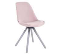 Silla troyes rund en terciopelo rosado 56x48x84 cm