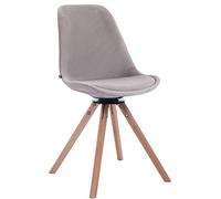 Silla Troyes Rund Tapizada En Terciopelo I Butaca De Salón Giratoria I Silla De Comedor En Estilo Velvet I Silla con Base De Madera I Color:, Color:Gris, Color del Marco:Natura