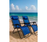 SILLA TUMBONA METAL AZUL MARINO CON COJIN - CONJUNTO: Pack 2