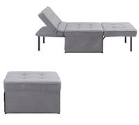 Silla, Tumbona y Taburete Finn de la colección Atlantic Home, poliéster, Gris, 80 cm x 72 cm x 43 cm (Ancho x Profundidad x Altura)