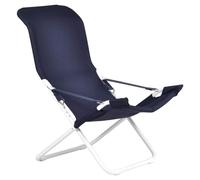 Silla Tumbonas Fiam Fiesta Marco Acero Blanco Con Toalla Azul 127PEBSBL Plegable