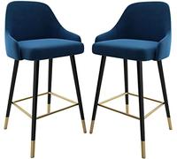 Silla Velvet de Alto con Rodilla para Cocina y Comedor (Gris, 70cm)
