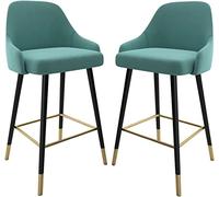 Silla Velvet de Alto con Rodilla para Cocina y Comedor (Gris, 70cm)