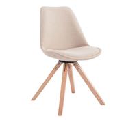 Silla visita toulouse square en tela crema 56x48x84 cm