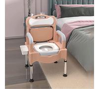 Silla WC con tapa, Inodoro de cabecera, Silla cómoda, Comodes sobre el inodoro, Orinal para adultos para personas mayores, Inodoros portátiles para uso doméstico, Altura ajustable, Hasta 350 libras(A)