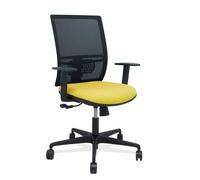 Silla Yunquera sincro malla negra bali amarillo brazo regulable