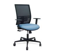 Silla Yunquera sincro malla negra bali azul cielo brazo regulable