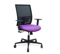 Silla Yunquera sincro malla negra bali lila brazo regulable