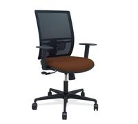 Silla Yunquera sincro malla negra bali marrón oscuro brazo regulable