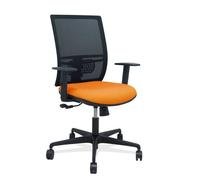Silla Yunquera sincro malla negra bali naranja brazo regulable