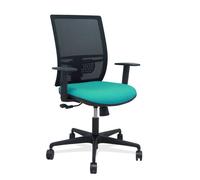 Silla Yunquera sincro malla negra bali turquesa brazo regulable