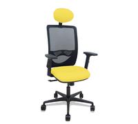 Silla de oficina ergonómica malla negra asiento amarillo brazos y altura regulables con cabecero - 390SM840B100B2DB68R65C