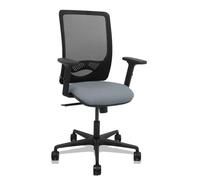 Silla Zulema sincro malla negra asiento bali gris brazos 2D ruedas 65mm