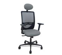 Silla de oficina ergonómica malla negra asiento gris brazos y altura regulables con cabecero - 390SM840B220B2DB68R65C