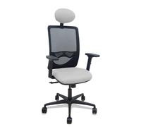 Silla zulema sincro malla negra asiento bali gris claro brazos 2d rued