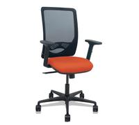 Silla zulema sincro malla negra asiento bali naranja oscuro brazos 2d