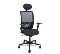 Silla Zulema sincro malla negra asiento bali negro brazos 2D ruedas 65mm cabecero