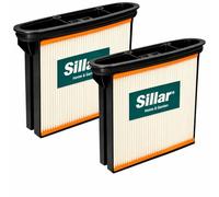Sillar 2X Filtro de polvo fino de repuesto casete plisado, filtro plisado húmedo - compatible con aspiradoras en seco y húmedo Bosch Gas 25, 50, 50M