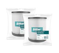 Sillar 2x Filtro para Aspiradora Compatible con Parkside PWD, PNTS y Stihl SE33 - Filtro Lavable de Poliéster, Alta Eficiencia de Filtración, Sustituto para Parkside 91096424 y Stihl SE017035900
