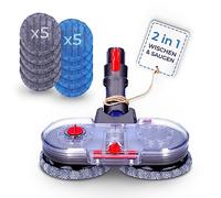 Sillar Accesorio Eléctrica Cabeza de Mopa, Atomización Eléctrico Cepillo de Cabeza de Fregado, para Aspiradora Dyson V7 V8 V10 V11 V15- con Tanque de Agua y 10 fregonas de Limpieza