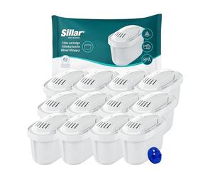 Sillar Cartuchos filtrantes compatibles con jarras BRITA, paquete de 12 | Hasta 30 días de uso por cartucho, para reducir la cal y el cloro