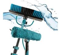 Sillar Cepillo telescópico para Lavado 3,95m Arandela Ajustable con Manguera, dosificador de jabón, cepillos - para Lavar Ventanas, Paneles solares, Coches, autocaravanas, Camiones, techos y fachadas