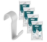 Sillar ganchos radiador toallero 8 uds. blancos - perchas radiador toallero sin agujeros, colgador toallas baño adhesivo sin pegamento, gancho S ABS para calentador baño