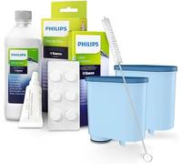 Sillar Kit Mantenimiento para Cafeteras Philips y Saeco - Descalcificador 250 ml, Desengrasante CA6704/10, Grasa HD5061, 2 Filtros Sillar CA6903, Cepillo de Limpieza