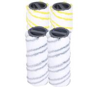 Sillar Reemplazo Microfibra Cepillos de Rodillo para Karcher 2.055-007.0 2.055-006.0 FC3 FC5 FC7, Fregona Eléctrica Accesorios, Inalámbrico Limpiador de Pisos 4 piezas (2 grises + 2 amarillas)