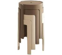 Sillas apilables, taburetes apilables, juegos de 2/4, sillas de cabina, sillas plegables y taburetes, herramientas de plástico, taburetes redondos, apilables para sala de estar simple (2 marrón