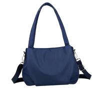 Sillas Bolso impermeable de nylon Bolsas de viaje para mujer | Bolsas de plátano impermeables | Bolso bandolera con doble cremallera, Bolso bandolera de gran capacidad, azul, Se référer au descriptif