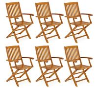 Sillas Boston set de 6 madera acacia 58x52x91cm plegables
