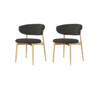 Sillas comedor nogal, silla cocina tapizada en tela lino, silla ocio sin brazos estilo rústico vintage, perfecta para cocina,bar o sala estar, cómoda G,2PCS