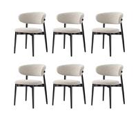 Sillas comedor nogal, silla cocina tapizada en tela lino, silla ocio sin brazos estilo rústico vintage, perfecta para cocina,bar o sala estar, cómoda E,6PCS